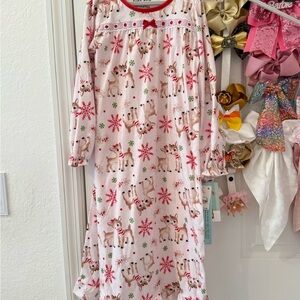 Rudolph the Red-Nosed Reindeer Christmas Pajama Fleece Nightgown S M for Girls